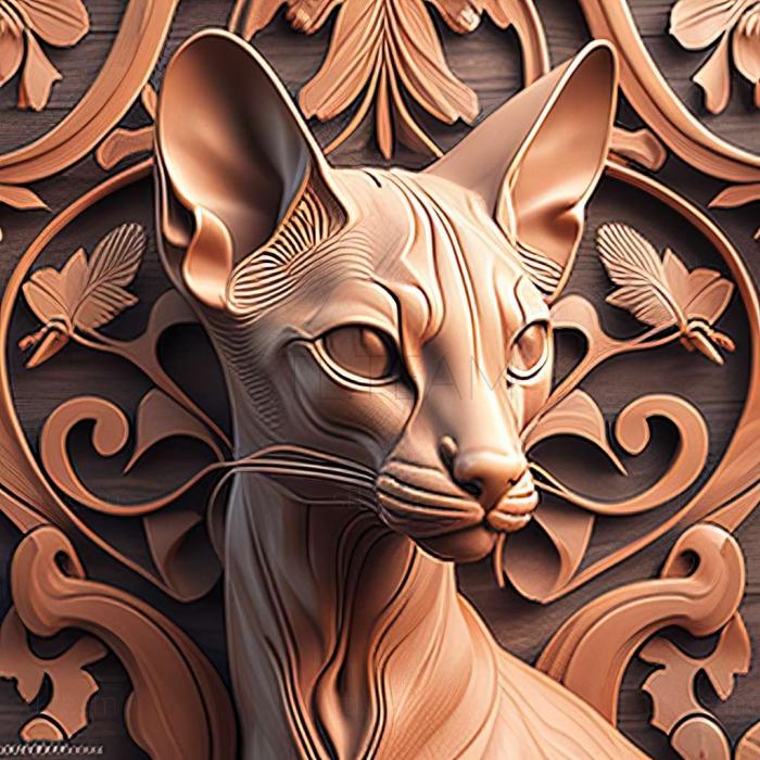 3D model Oriental Shorthair cat (STL)